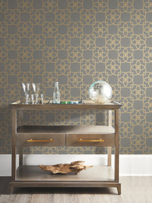 Y6200204 Serendipity Grey & Gold Metallic Dazzling Dimensions Wallpaper by York Wallcoverings