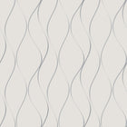 Y6201401 Wavy Stripe Off White Silver Metallic Dazzling Dimensions Wallpaper by York Wallcoverings