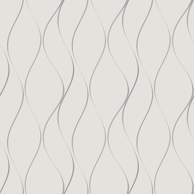 Y6201401 Wavy Stripe Off White Silver Metallic Dazzling Dimensions Wallpaper by York Wallcoverings
