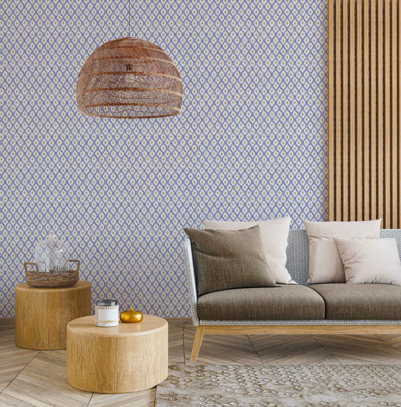 YSP0121 Animal Print Indigo Indiano Wallpaper by Coordonné - room