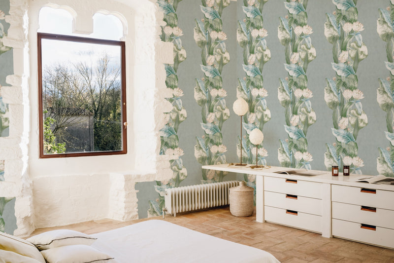 YSP0222 Riverine Aqua Maasai Wallpaper by Coordonné - room