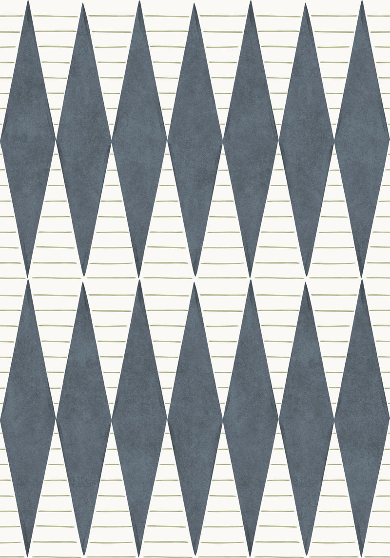 YSP0240 Warrior Añil Maasai Wallpaper by Coordonné - flat