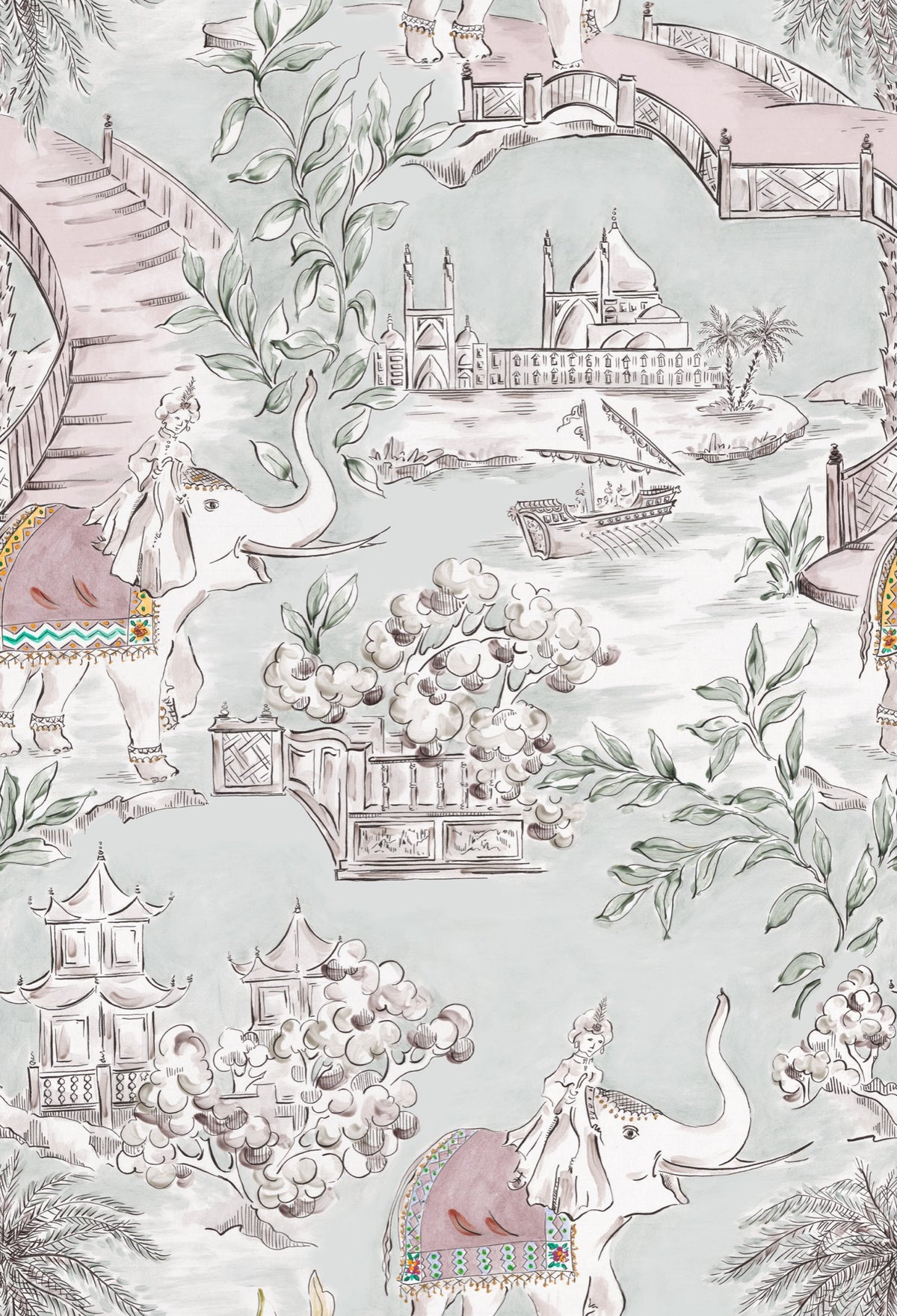YSP0304 Nabateo Celadón Petra Wallpaper by Coordonné - flat