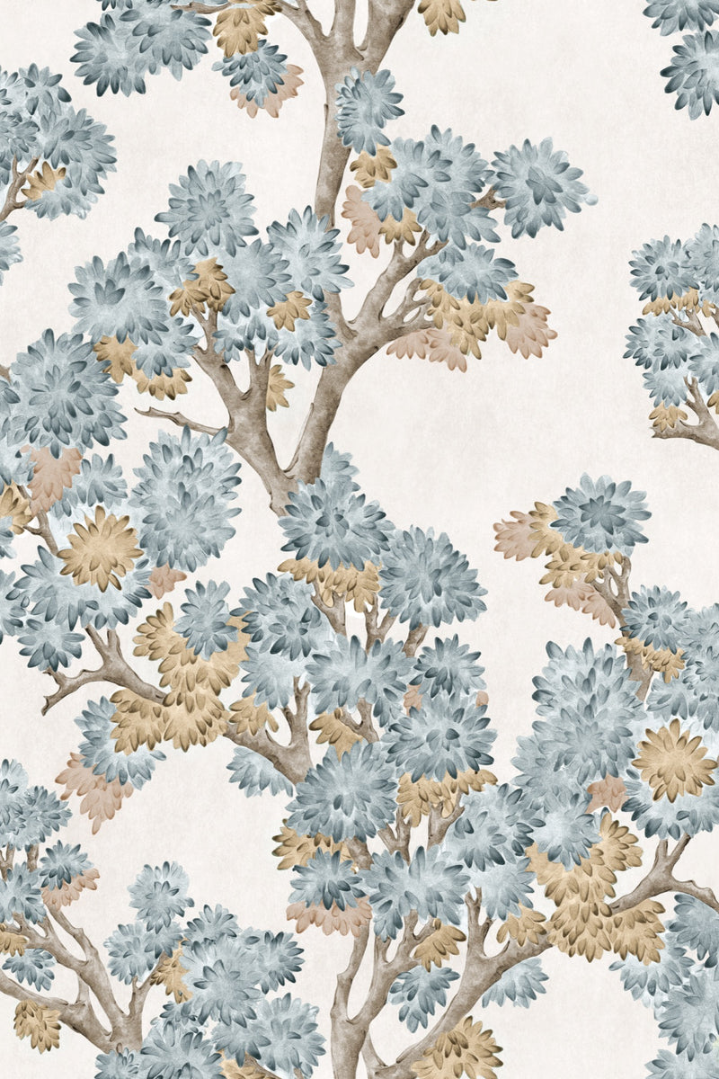 YSP0502 Field Maple Aqua Cotswolds Wallpaper by Coordonné - flat