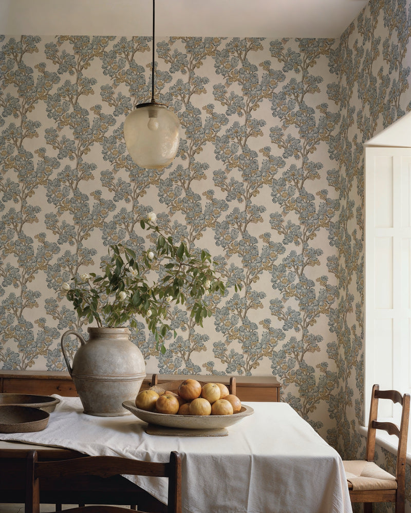 YSP0502 Field Maple Aqua Cotswolds Wallpaper by Coordonné - room