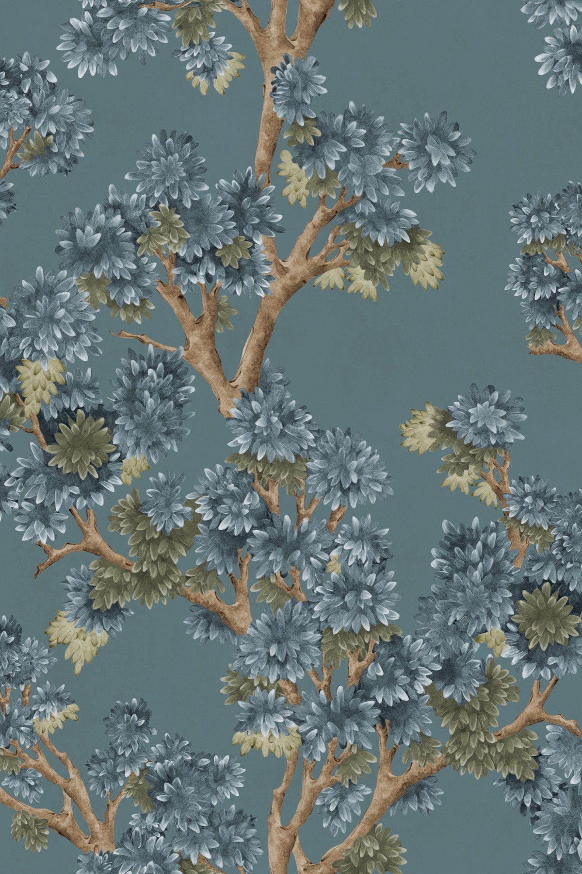 YSP0505 Field Maple Sapphire Cotswolds Wallpaper by Coordonné - flat
