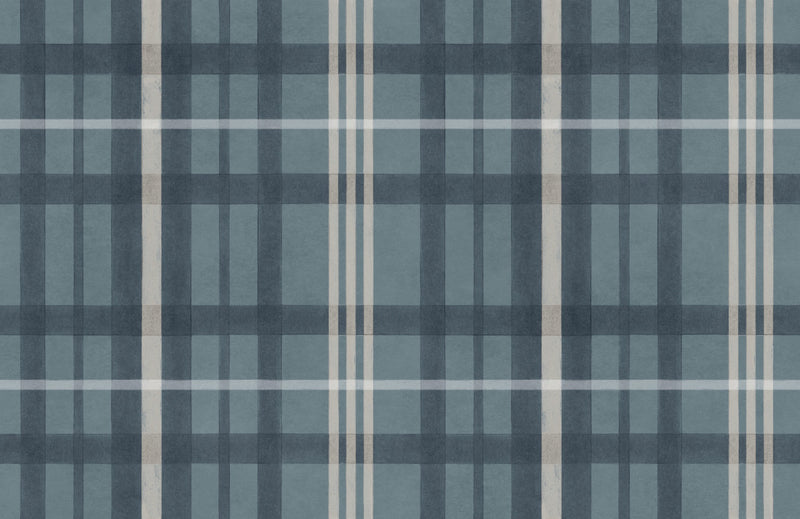 YSP0506 Clan's Check Sapphire Cotswolds Wallpaper by Coordonné - flat