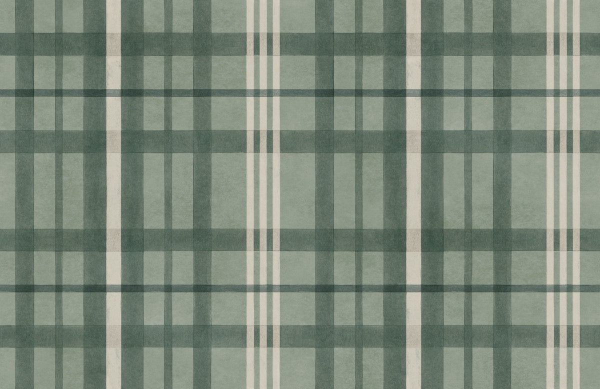 YSP0507 Clan's Check Mint Cotswolds Wallpaper by Coordonné - flat