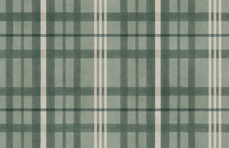 YSP0507 Clan's Check Mint Cotswolds Wallpaper by Coordonné - flat