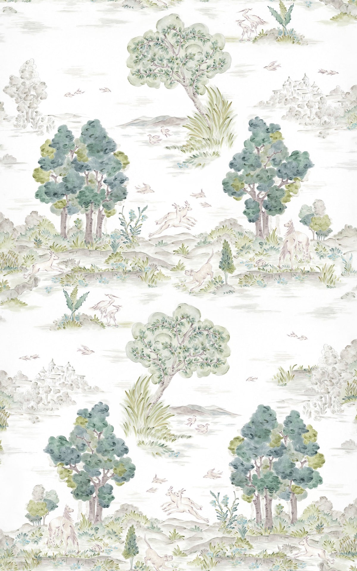 YSP0511 Royal Oak Mint Cotswolds Wallpaper by Coordonné - flat