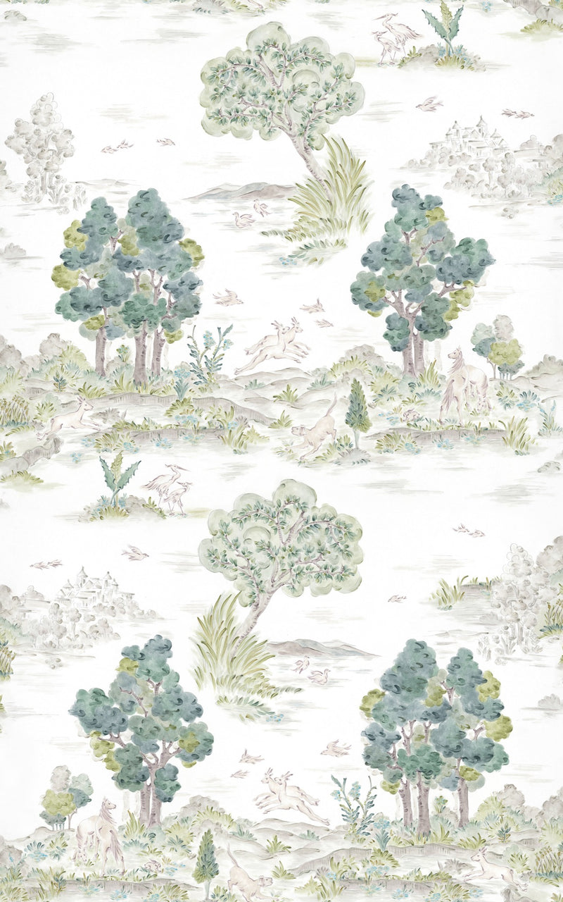 YSP0511 Royal Oak Mint Cotswolds Wallpaper by Coordonné - flat