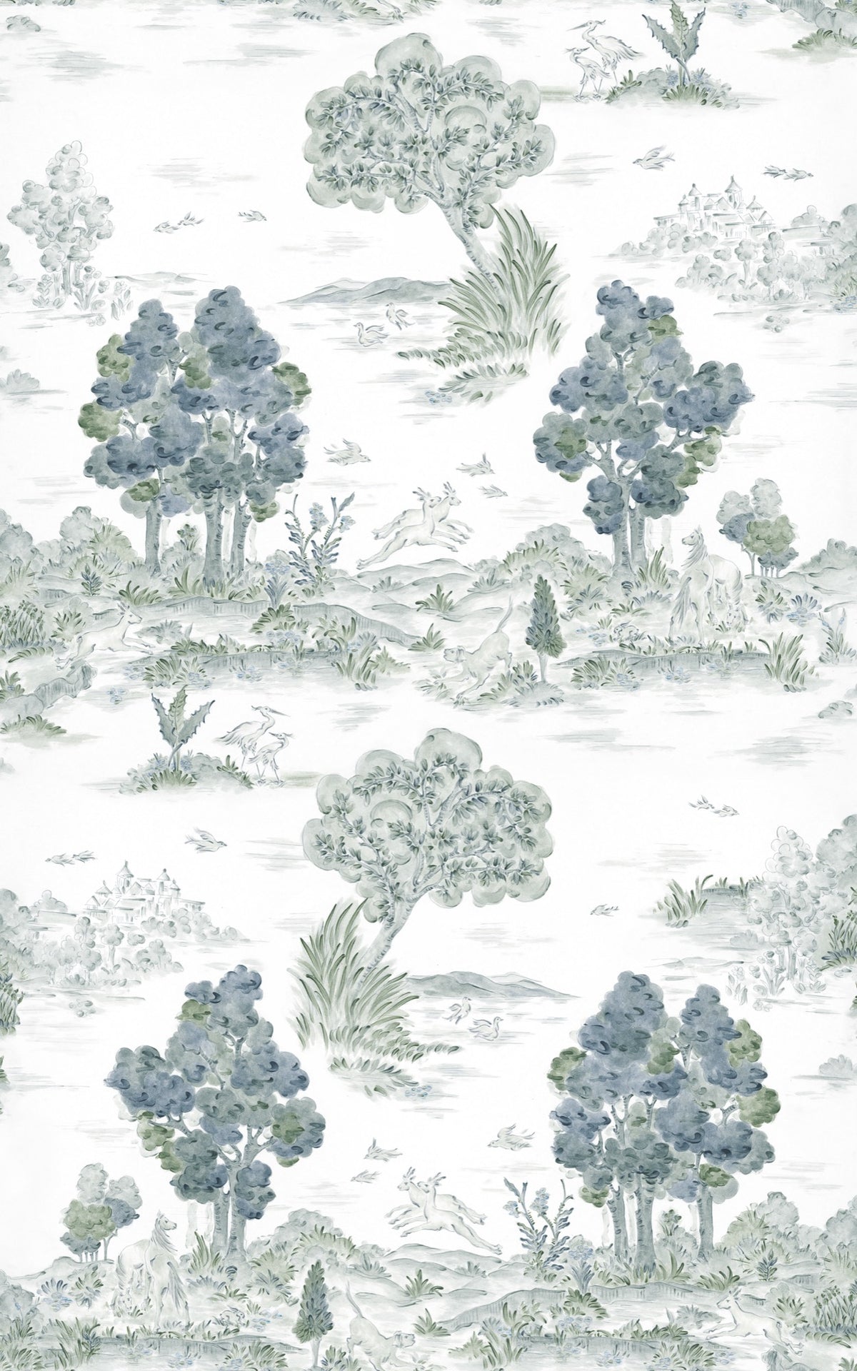 YSP0512 Royal Oak Aqua Cotswolds Wallpaper by Coordonné - flat