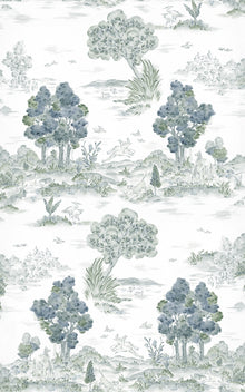 YSP0512 Royal Oak Aqua Cotswolds Wallpaper by Coordonné - flat