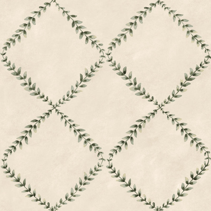 YSP0516 Ivy Garland Bone Cotswolds Wallpaper by Coordonné - flat