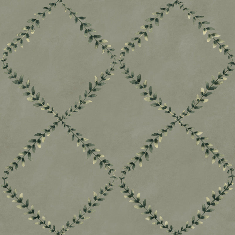 YSP0517 Ivy Garland Sage Cotswolds Wallpaper by Coordonné - flat