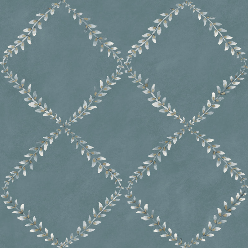 YSP0518 Ivy Garland Sapphire Cotswolds Wallpaper by Coordonné - flat