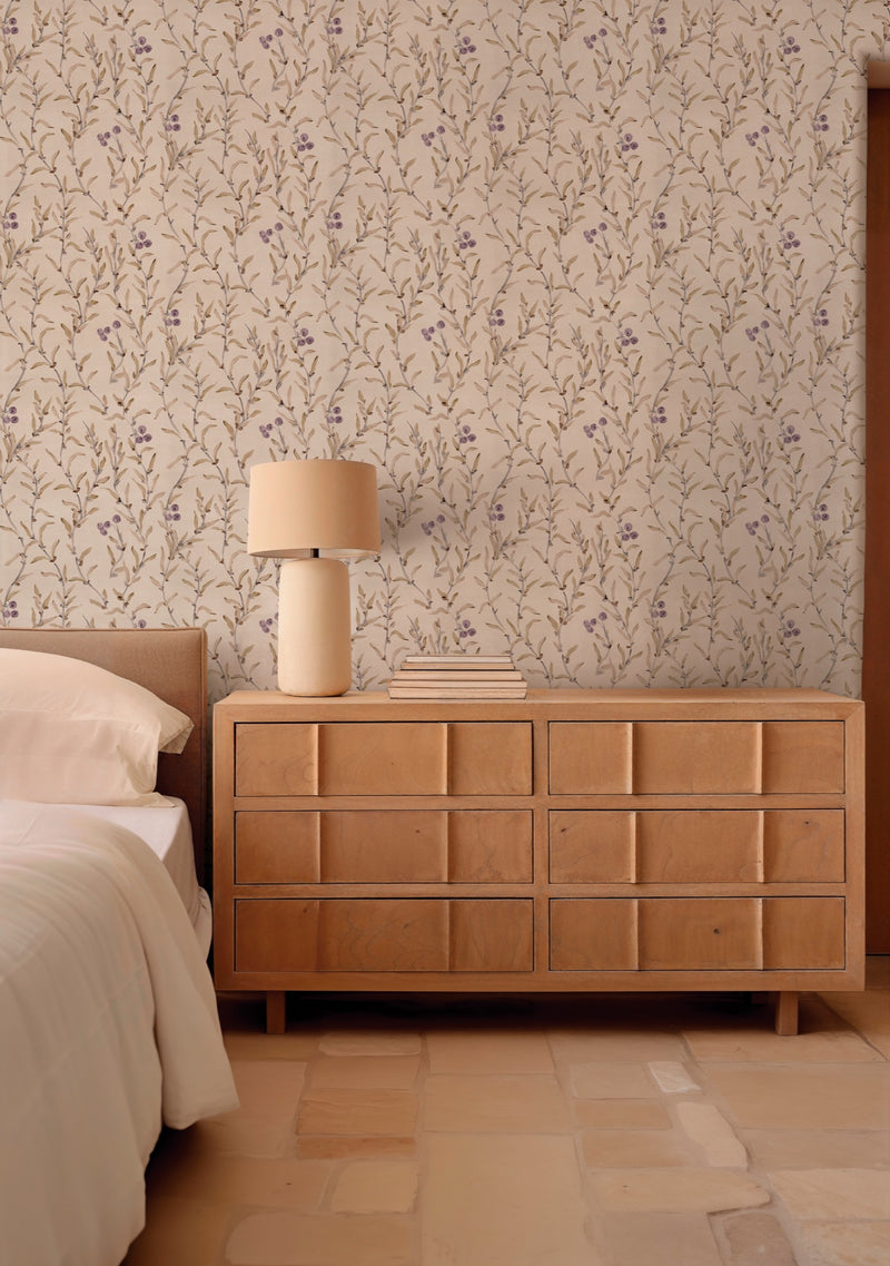 YSP0523 Wild Blackthorn Prune Cotswolds Wallpaper by Coordonné - room