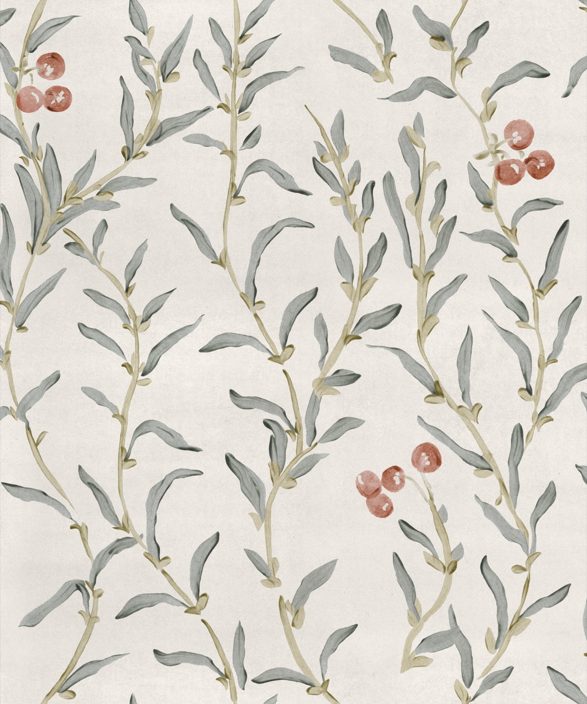 YSP0527 Wild Blackthorn Vermillion Cotswolds Wallpaper by Coordonné - flat