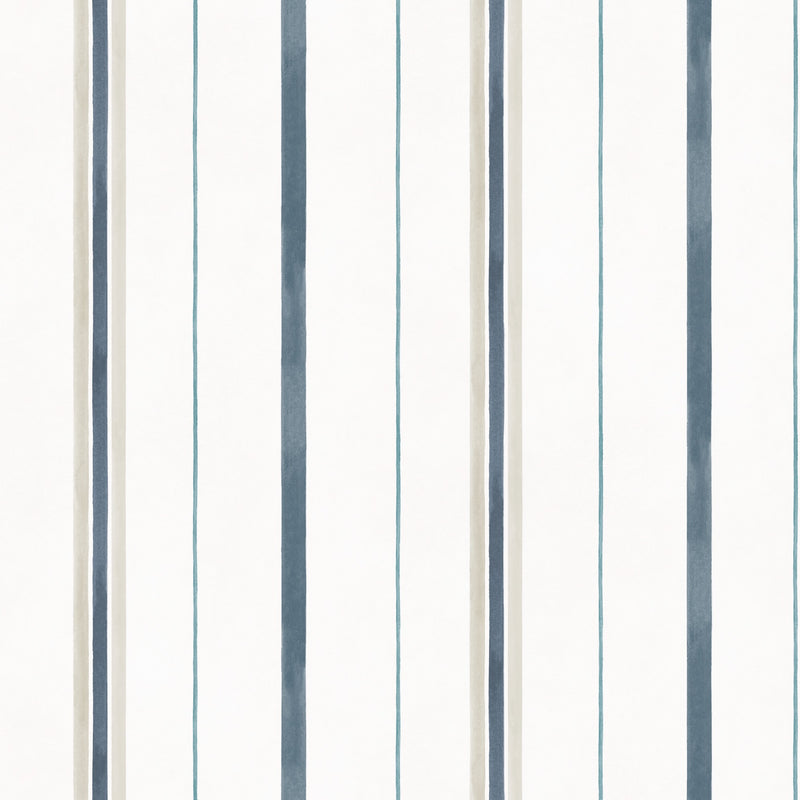 YSP0529 Rolling Stripes Aqua Cotswolds Wallpaper by Coordonné - flat