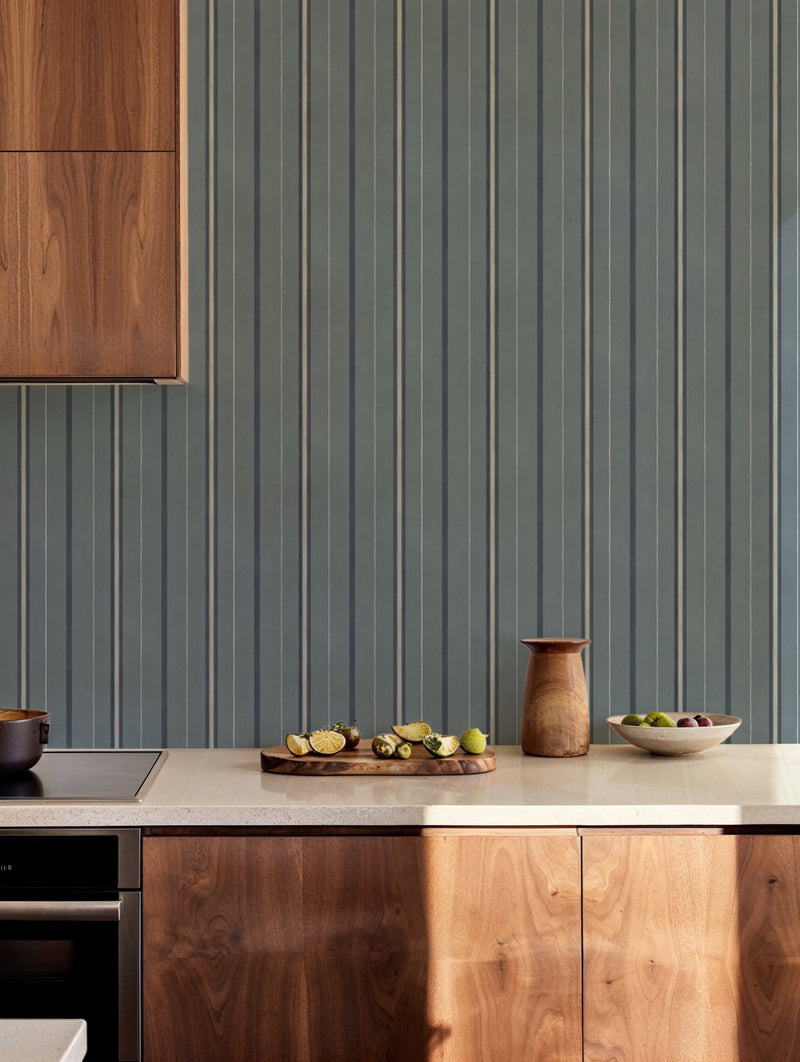 YSP0530 Rolling Stripes Sapphire Cotswolds Wallpaper by Coordonné - room