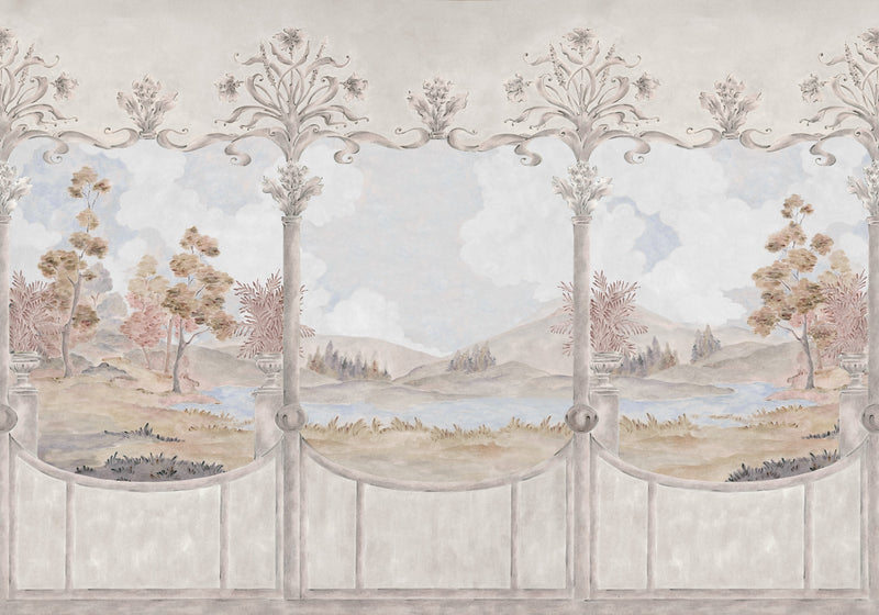 YSP0541 Limestone View Autumn Cotswolds Mural by Coordonné - flat
