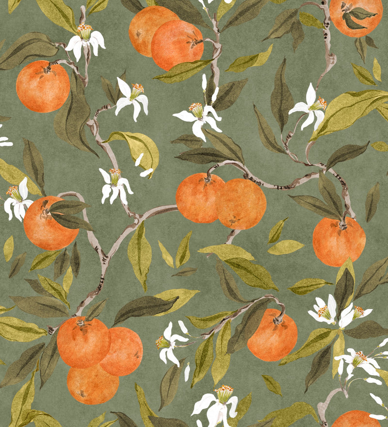 YSP0608 Naranjos Celadon Sevilla Wallpaper by Coordonné - flat