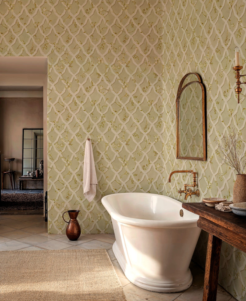 YSP0614 Triana Celadon Sevilla Wallpaper by Coordonné - room