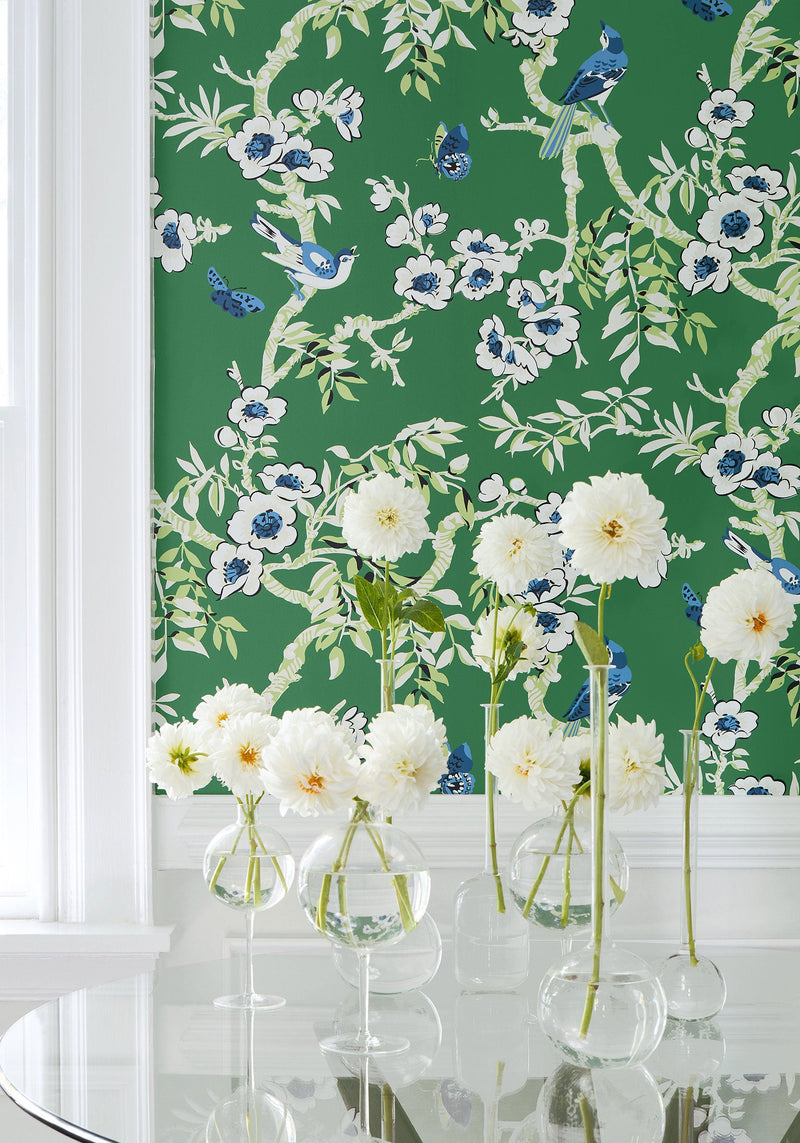 T20843 Yukio Spa Blue Eden Wallpaper by Thibaut