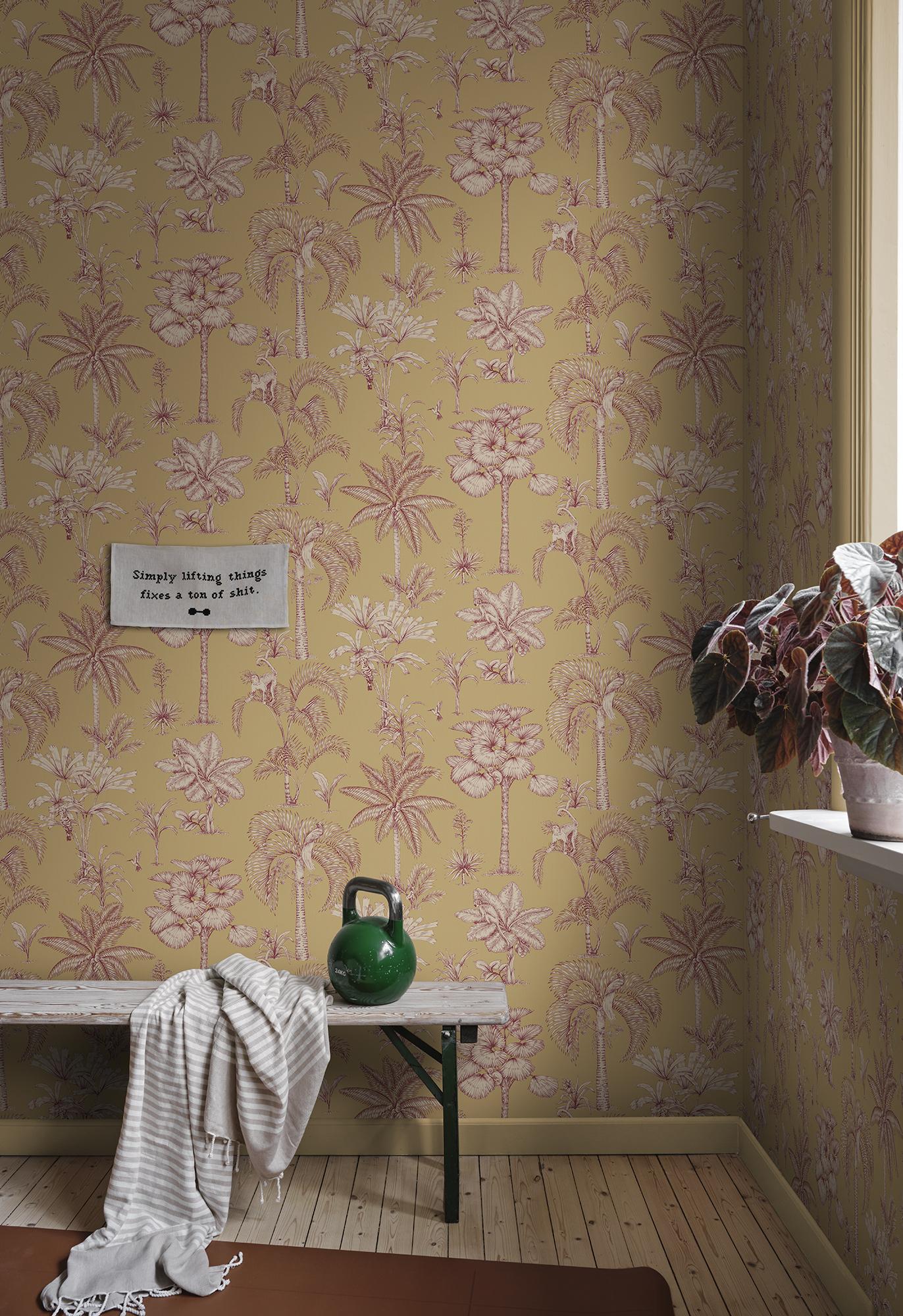 S10652 Yellow Adele Familjen Wallpaper by Sandberg
