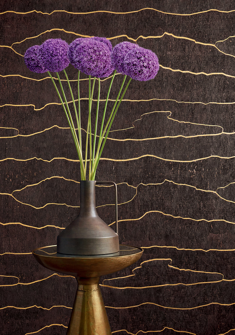 Cloud Mosaic Gold Bark Yutori Wallpaper by Thibaut | T24407