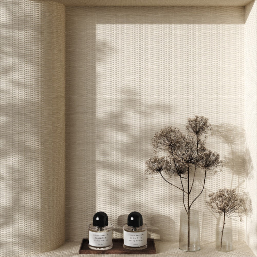 Z47872 Rattan Contract Cream Ultimate Textures Wallpaper by Zambaiti Parati - Roomshot