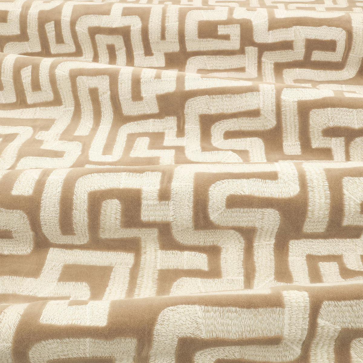 Z801/02 Labyrinth Taupe Juego Fabric by Zinc Textile