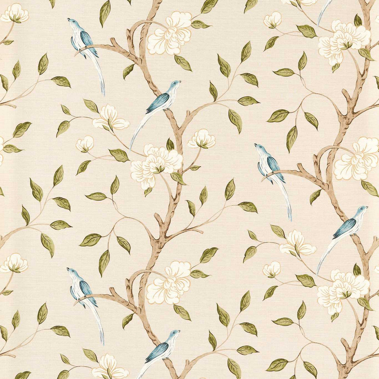 313046 Eleanora Print Evergreen Wallpaper by Zoffany