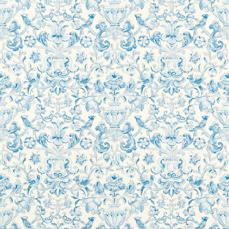313015 Pompadour Print Cotswolds Manor Silver Wallpaper by Zoffany
