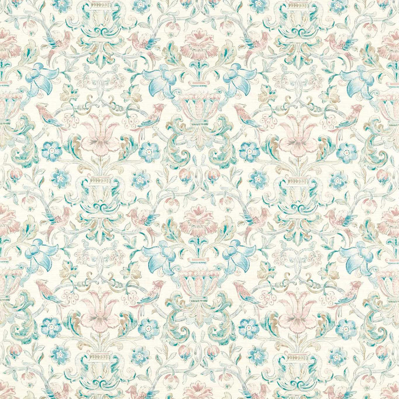 313016 Pompadour Print Cotswolds Manor Mineral Wallpaper by Zoffany