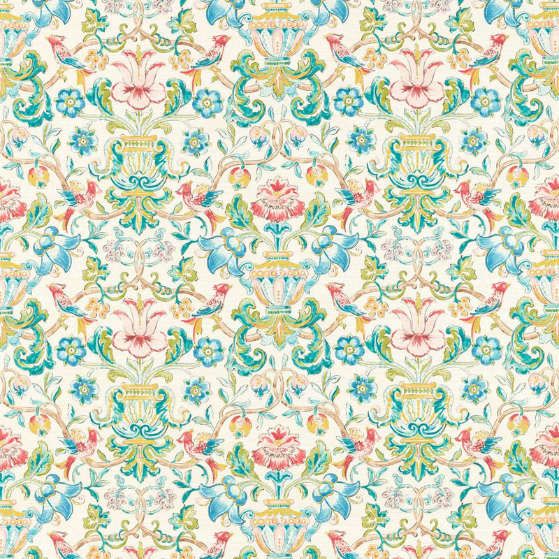 313017 Pompadour Print Cotswolds Manor Multi Wallpaper by Zoffany