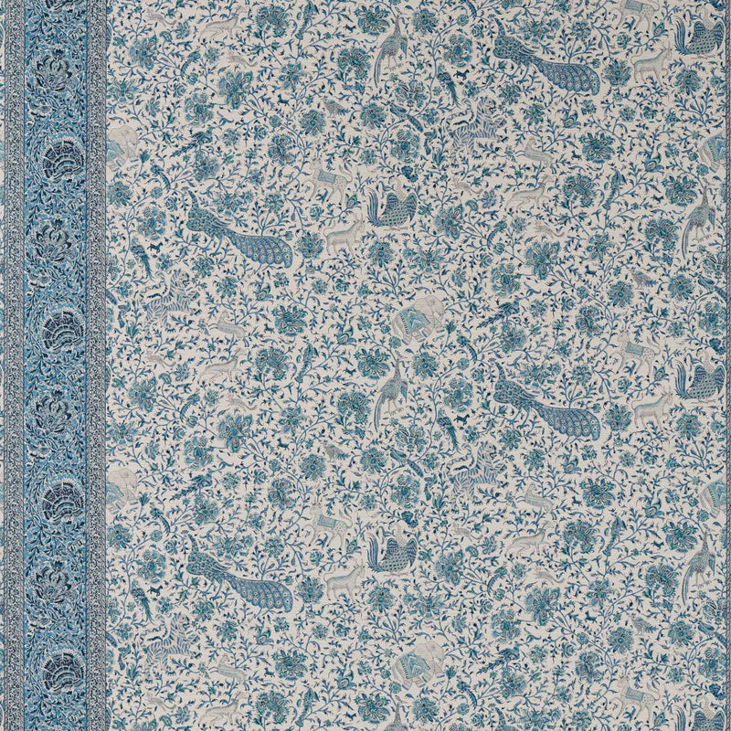 313113 Mughal Menagerie Mazarine Blue Indienne Wallpaper by Zoffany