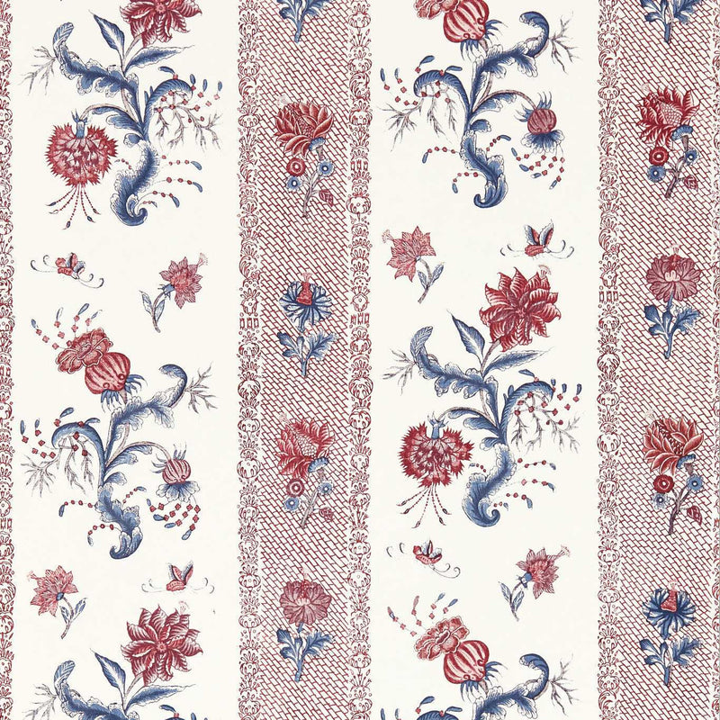 313115 Papaver Stripe Indigo Madder Indienne Wallpaper by Zoffany