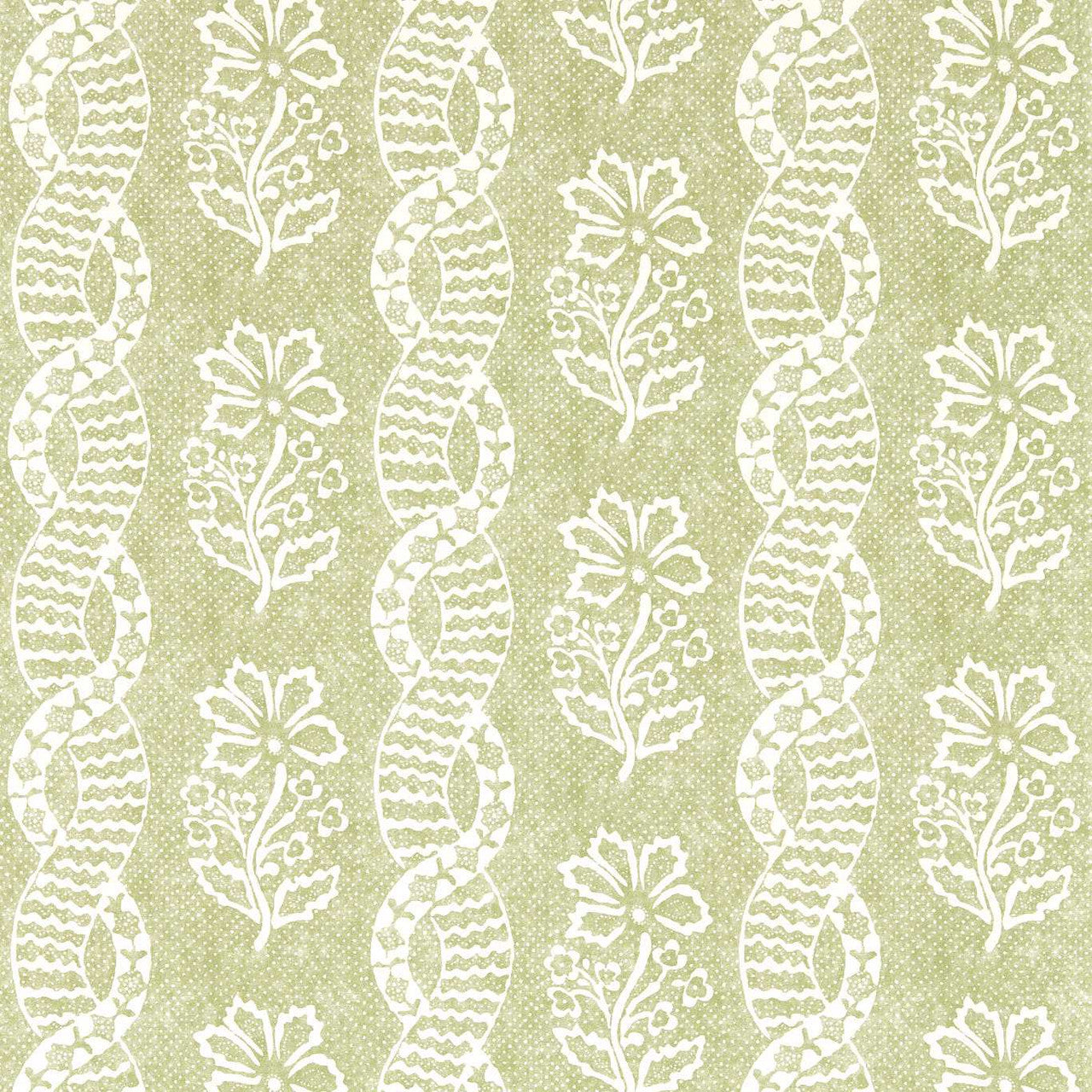 313118 Dabu Stripe Pale Olive Indienne Wallpaper by Zoffany
