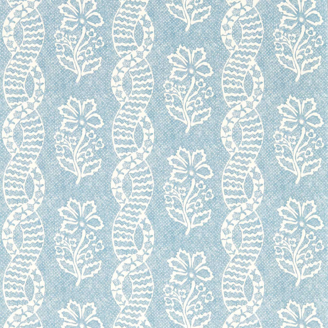 313119 Dabu Stripe Wedgwood Blue Indienne Wallpaper by Zoffany