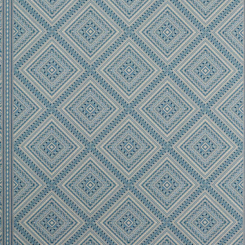 313122 Marquetry Trellis Azure Indienne Wallpaper by Zoffany