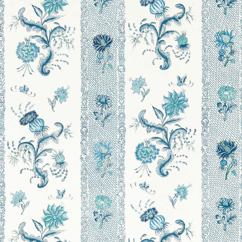 313135 Papaver Stripe Mazarine Blue Indienne Wallpaper by Zoffany