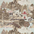 Peacock Garden Linen Silver Indienne Wallpaper by Zoffany