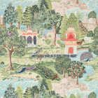311743 Peacock Garden Green Coral Indienne Wallpaper by Zoffany