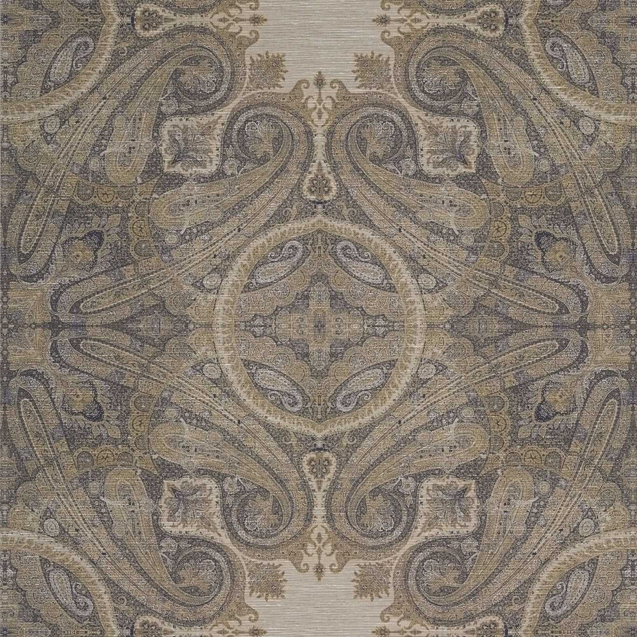 312645 Elswick Paisley Cotswolds Manor Blue Umber Wallpaper by Zoffany