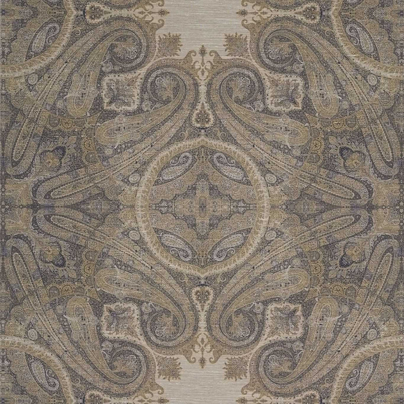 312645 Elswick Paisley Cotswolds Manor Blue Umber Wallpaper by Zoffany