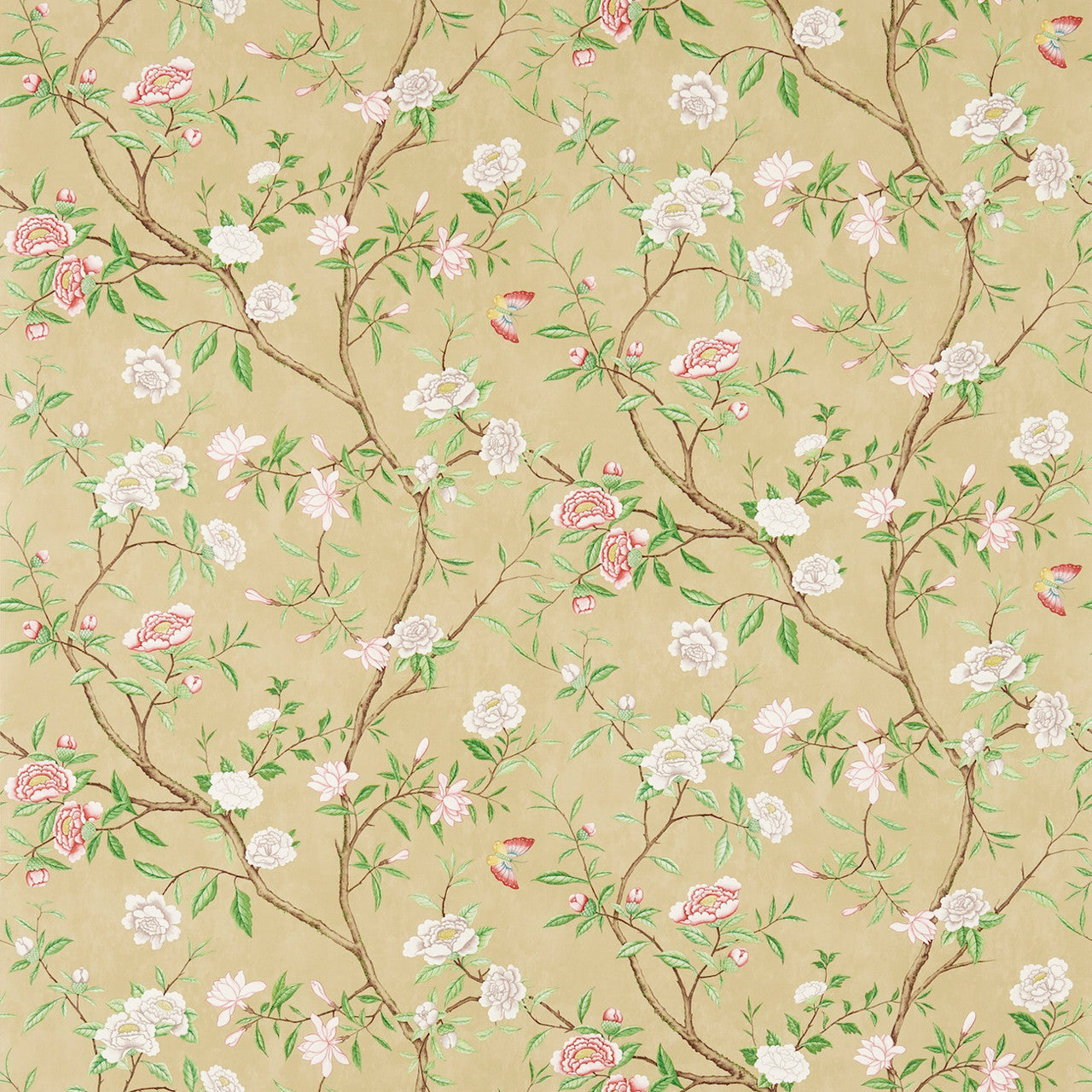 NTP06001 Nostell Priory Cotswolds Manor Old Gold and Green Wallpaper by Zoffany