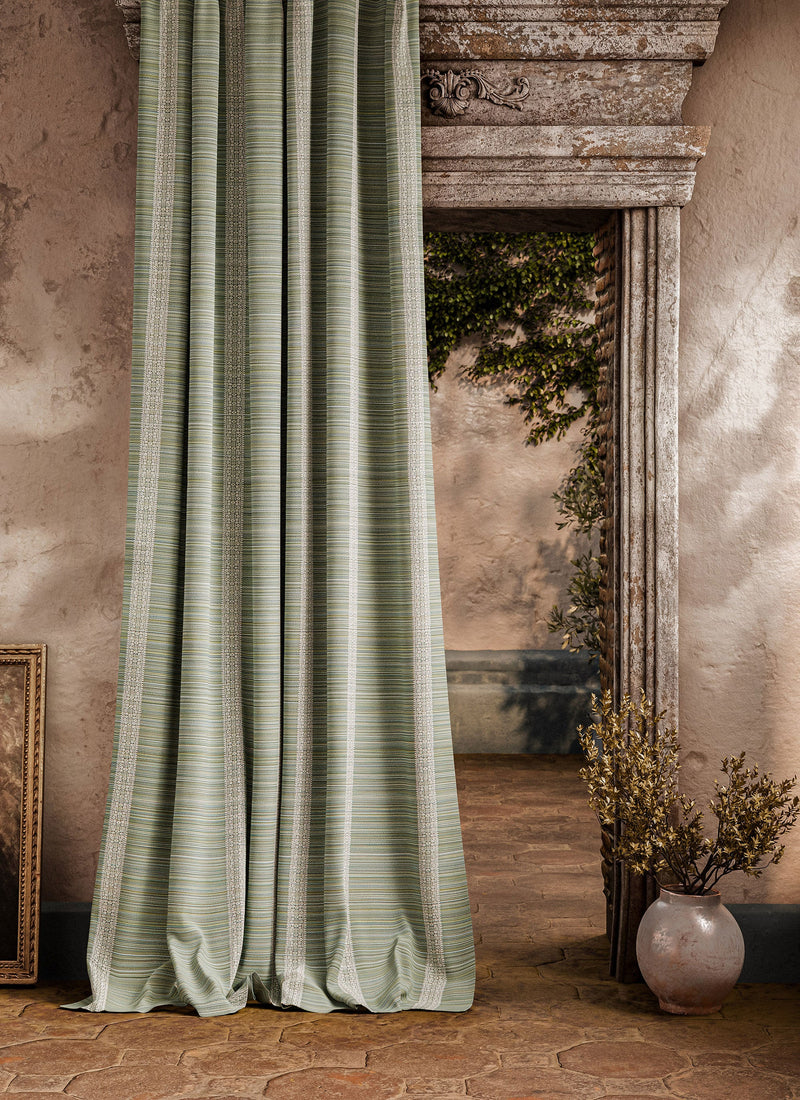 ZOF0242-01 Bellagio Stripe Eau De Nil Michael S. Smith Indoor Outdoor Fabric by Zoffany