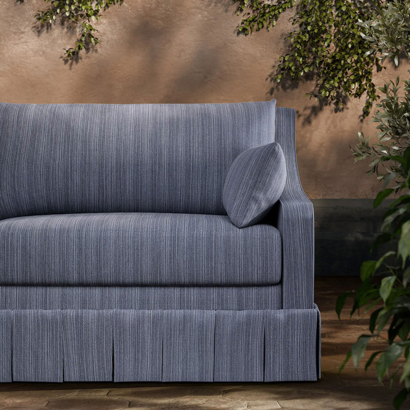 ZOF0243-02 Veranda Strie Indigo Michael S. Smith Indoor Outdoor Fabric by Zoffany