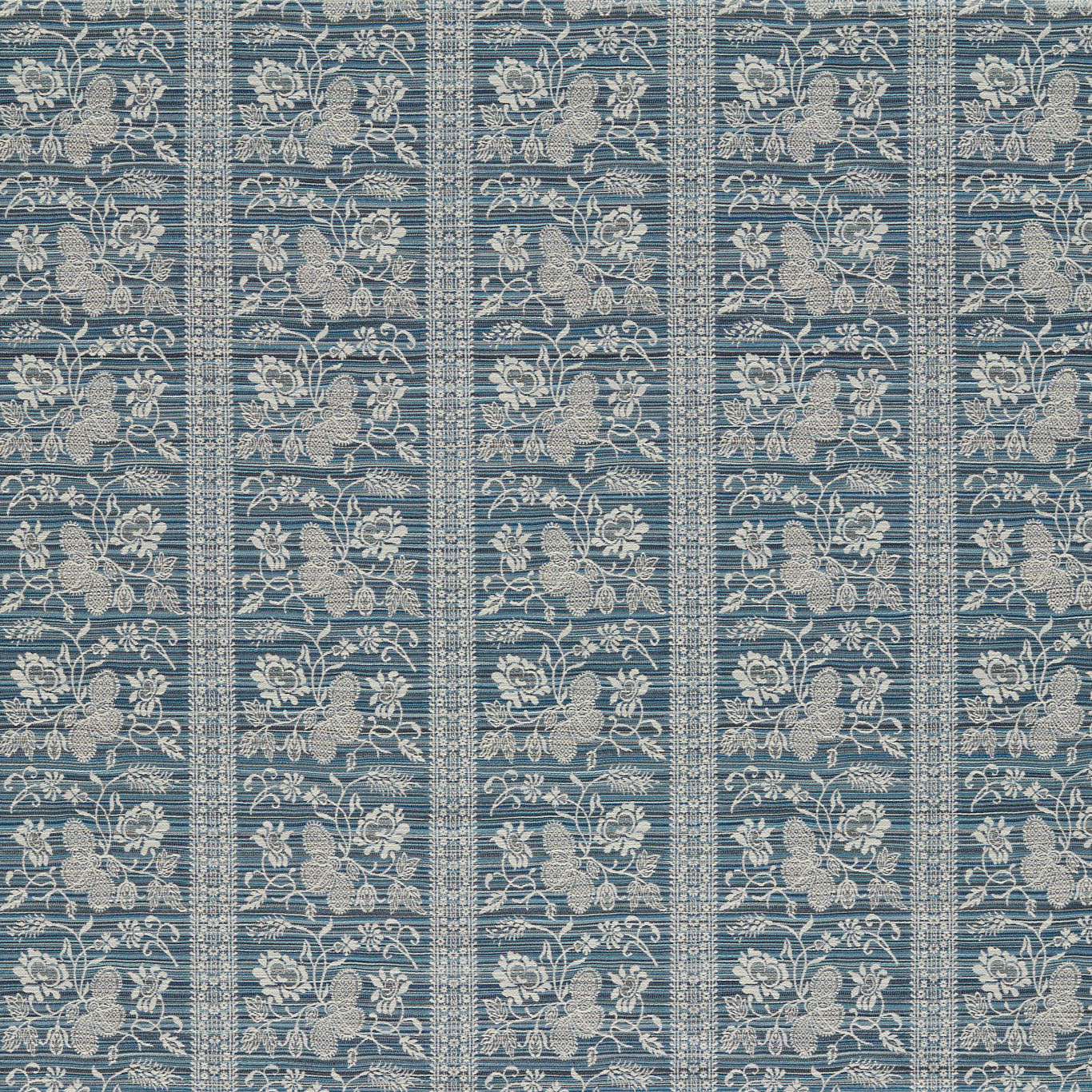 ZOF0244-03 Filigree Bellagio Stripe Blue Stone Michael S. Smith Indoor Outdoor Fabric by Zoffany